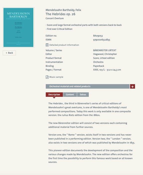 The Hebrides score